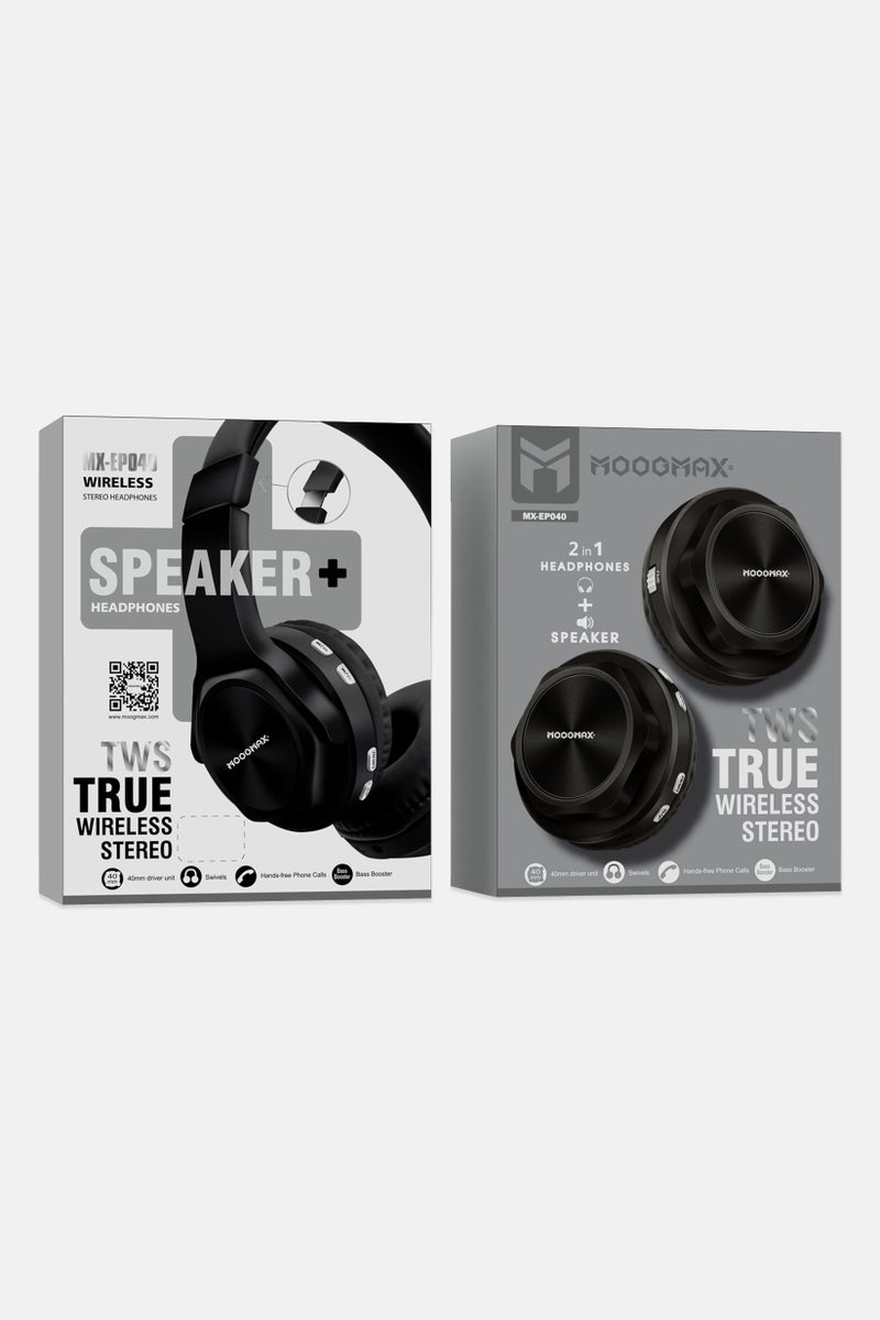 MOOGMAX EP040 2 In 1 Speaker And Headphone, Black  - Image 1