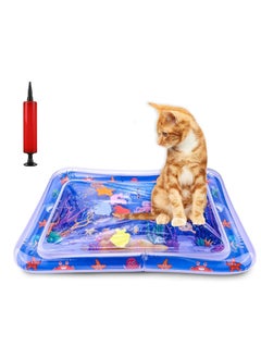 Cat Water Sensory Play Mat - Thickened Interactive Toy for Indoor Cats With Pump, Inflatable Tummy Time Water Sensor for Kids Cool Comfort