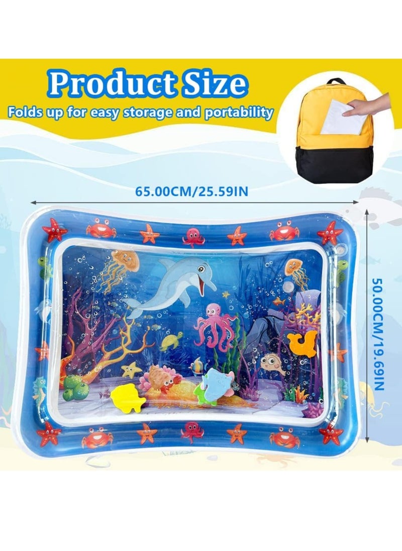 Rwnq - Cat Water Sensory Play Mat - Thickened Interactive Toy for Indoor Cats With Pump, Inflatable Tummy Time Water Sensor for Kids Cool Comfort - Image 1
