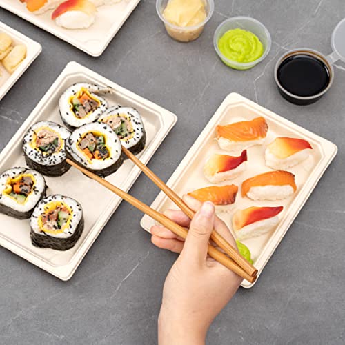 Restaurantware-9 Inch Bamboo Chopsticks, 100 Disposable Wooden Chopsticks - Modern Style, No Slip, Sustainable Bamboo Chopsticks, Smooth, For Sushi, Dumplings, Noodles - Image 5