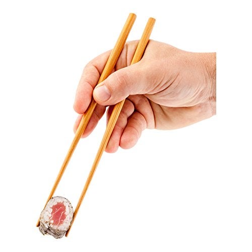 Restaurantware-9 Inch Bamboo Chopsticks, 100 Disposable Wooden Chopsticks - Modern Style, No Slip, Sustainable Bamboo Chopsticks, Smooth, For Sushi, Dumplings, Noodles - Image 1