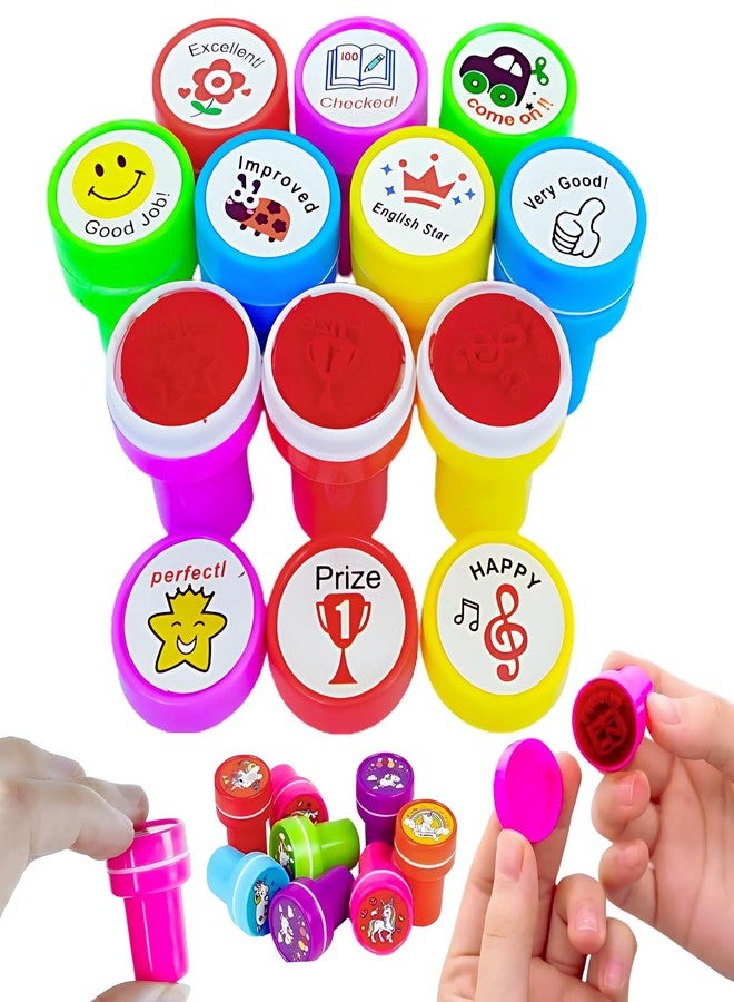 VIBA® Stamps for Kids (Pack of 20), Creative Craft Birthday Return Gift Educational Set, Inspirational, Self-Inking, Inspirational Stamp for Kids, Unisex Crafting Fun - Image 1