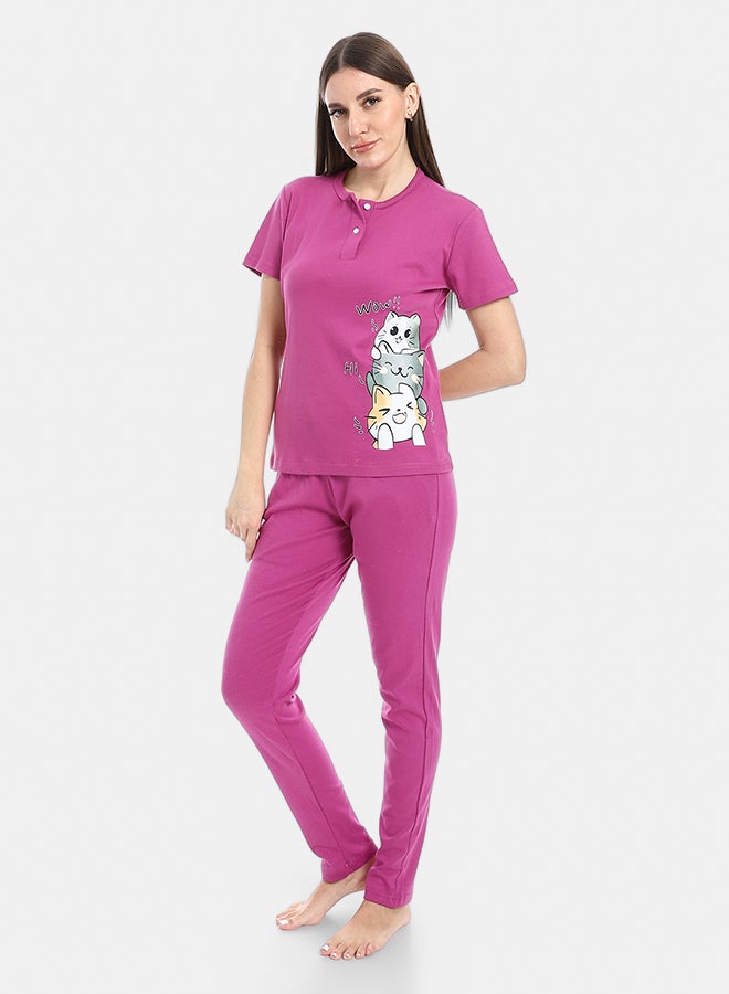 Red Circle pajama with panda print and buttons - Image 2