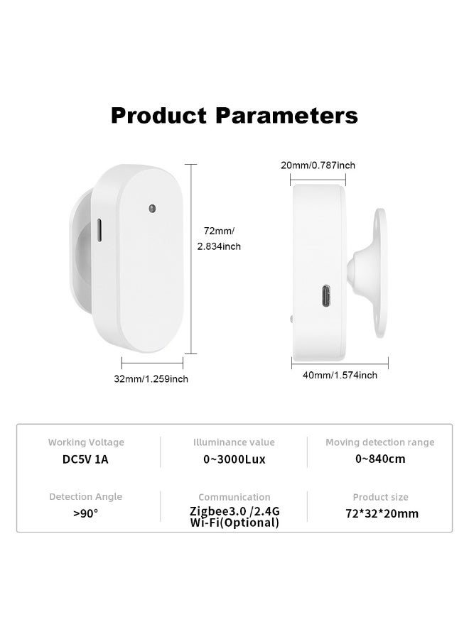 Millimeter Wave Human Presence Sensor with 24GHz Radar & Light Sensor, Tuya Smart Life Zigbee WiFi - Image 2