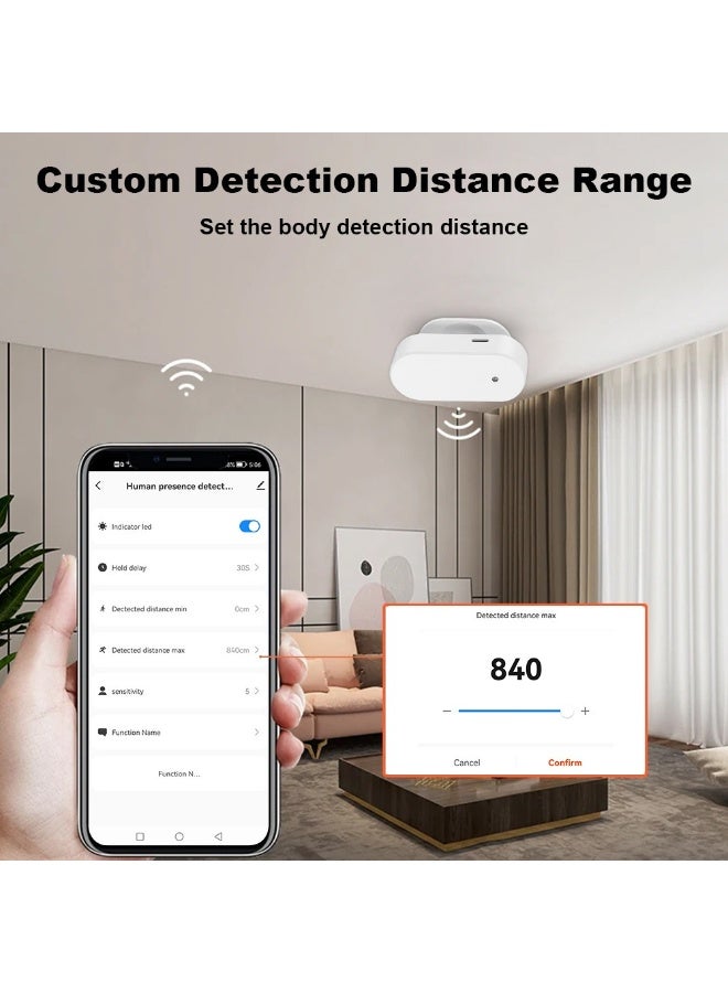Millimeter Wave Human Presence Sensor with 24GHz Radar & Light Sensor, Tuya Smart Life Zigbee WiFi - Image 4