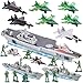 3 otters 27PCS Aircraft Carrier Toy Set Army Men Military Set Battle Group Plastic Military Toy Aircraft Carrier Warplanes Battleship for Boys Kids Birthday Gift - Image 4