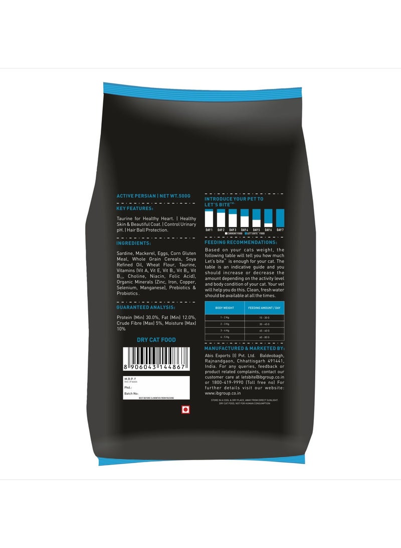Let's Bite Active Persian Adult Dry Cat Food  Ocean Fish - Image 2