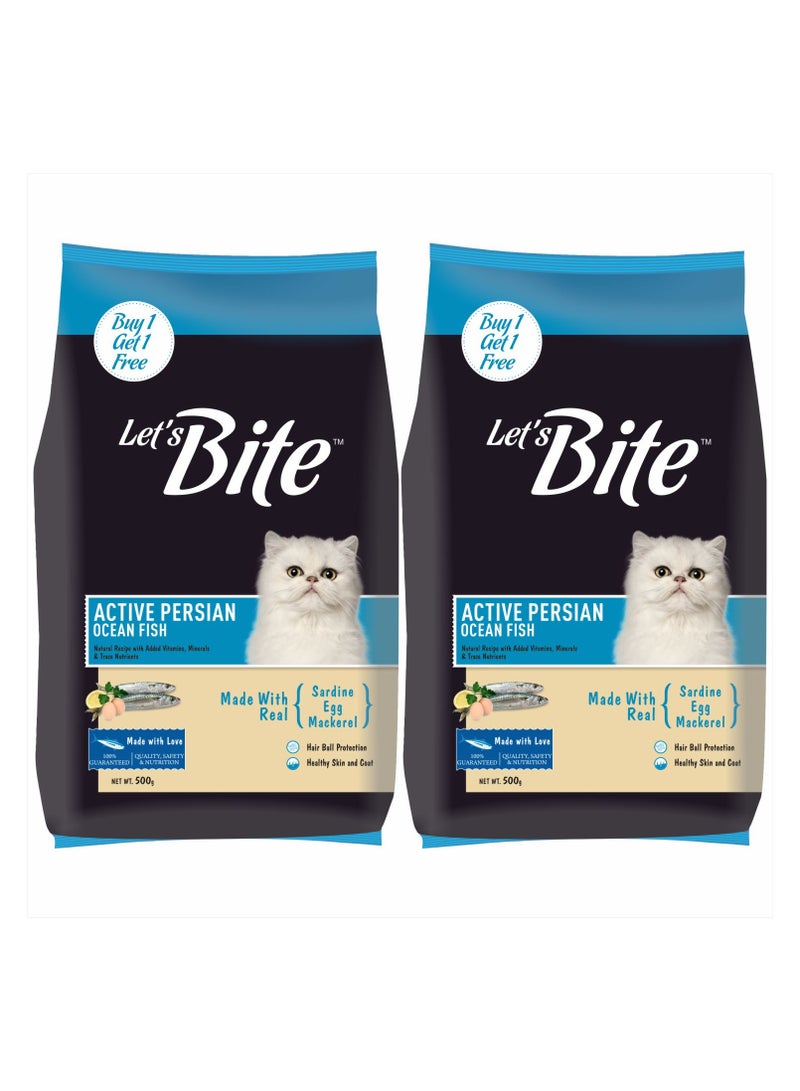 Let's Bite Active Persian Adult Dry Cat Food  Ocean Fish - Image 1