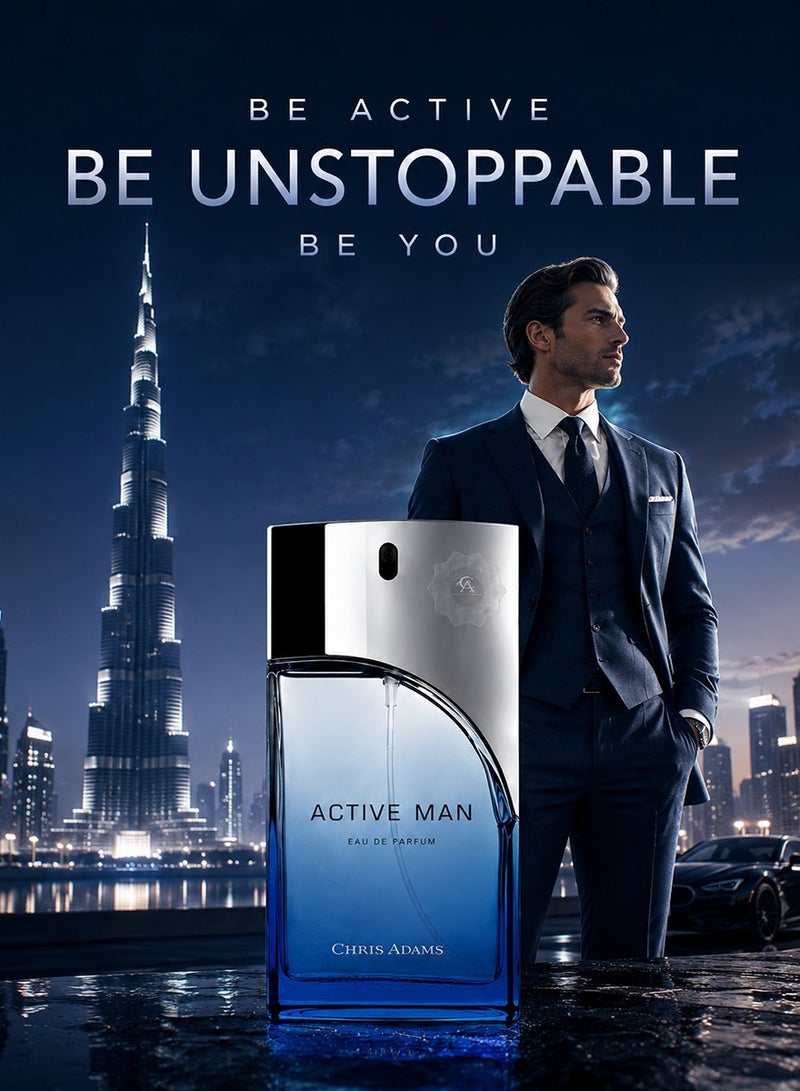 كريس أدمز مجموعة عطر بخاخ كريس آدامز أكتيف مان 100 مل وامرأة 80 مل - Image 3