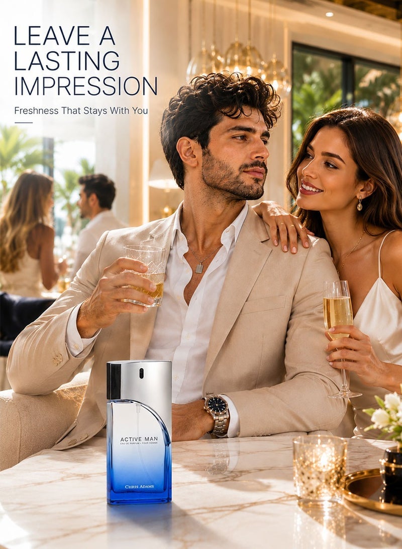 كريس أدمز مجموعة عطر بخاخ كريس آدامز أكتيف مان 100 مل وامرأة 80 مل - Image 4