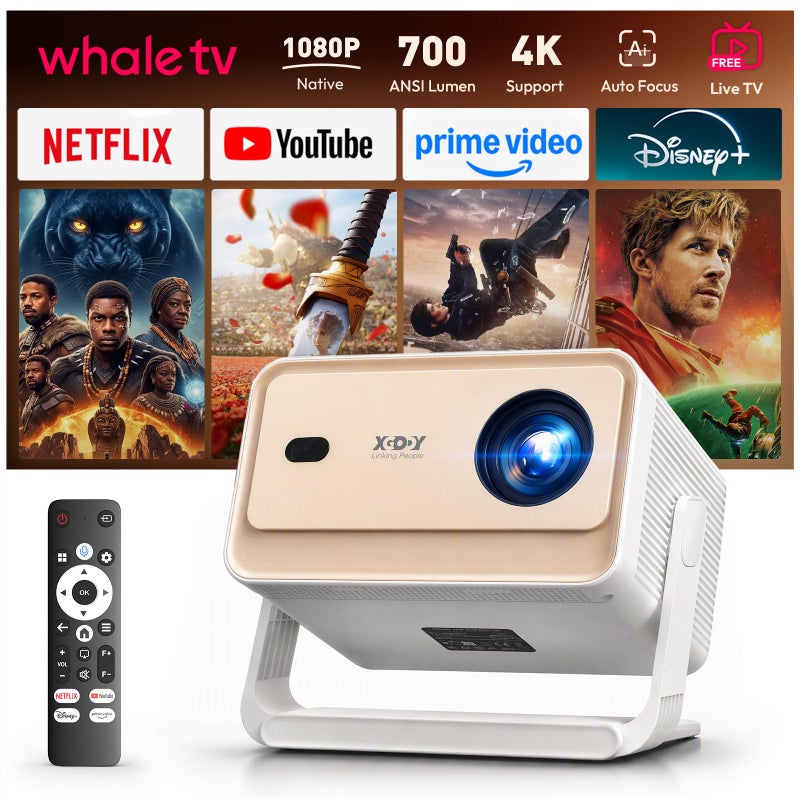 XGODY Gimbal N6 pro FHD Smart Projector with Wifi6 and Bluetooth, 700 ANSI - Image 1