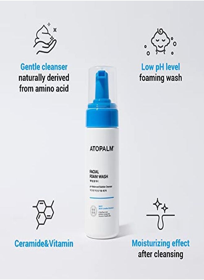 Atopalm - Facial Foam Wash, Gentle Baby Wash, TearFree, Sulfate,ParabenFree, Ph Balanced, Hypoallergenic For Sensitive Skin, Ewg Green Grade, Foaming Facial Cleanser, 5.07 Fl Oz, 150Ml - Image 1
