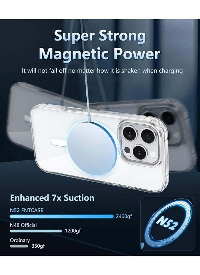SJet - Magnetic Case for iPhone 16 Pro Max Magsafe with Tempered Glass Screen Protector, Camera Protector Drop Protection Clear Cover - Image 1