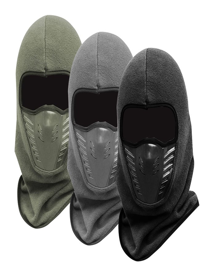 KASTWAVE Balaclava Ski Mask 3Pcs Warm Soft Motorcycle Winter Full Face Cover Knit Ski Mask with Breathable Air Vents Thermal Mask Winter Mask Ski Bicycle Sports Balaclava Outdoor Sport Knitted Face Cover  - Image 1