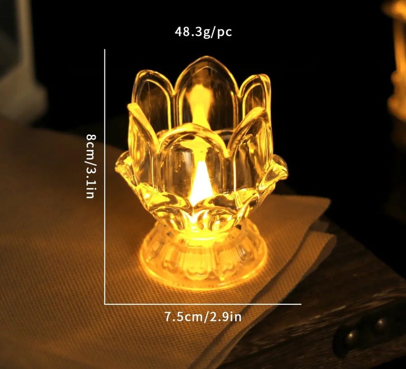 VRB Dec 2 Pcs Small Antique LED Lantern Pillar Candles Acrylic Flameless & Smokeless Decorative LED Tea Light Candle Perfect for Gifting, Home,Diwali, Christmas,Decorative Candles,Birthday (Model 1) - Image 3