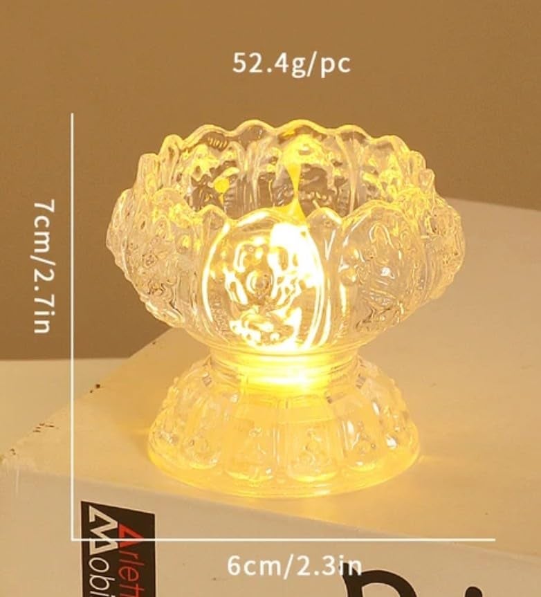 VRB Dec 2 Pcs Small Antique LED Lantern Pillar Candles Acrylic Flameless & Smokeless Decorative LED Tea Light Candle Perfect for Gifting, Home,Diwali, Christmas,Decorative Candles,Birthday (Model 1) - Image 2