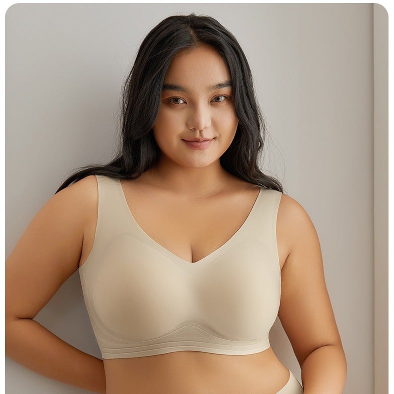 Fat Sister Seamless Plus Size Underwear Suit Summer Thin Big Chest Small Comfortable Wireless Sports Vest - Image 2