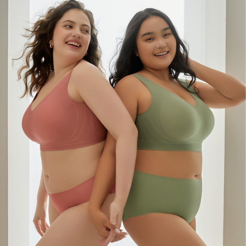 Fat Sister Seamless Plus Size Underwear Suit Summer Thin Big Chest Small Comfortable Wireless Sports Vest - Image 5