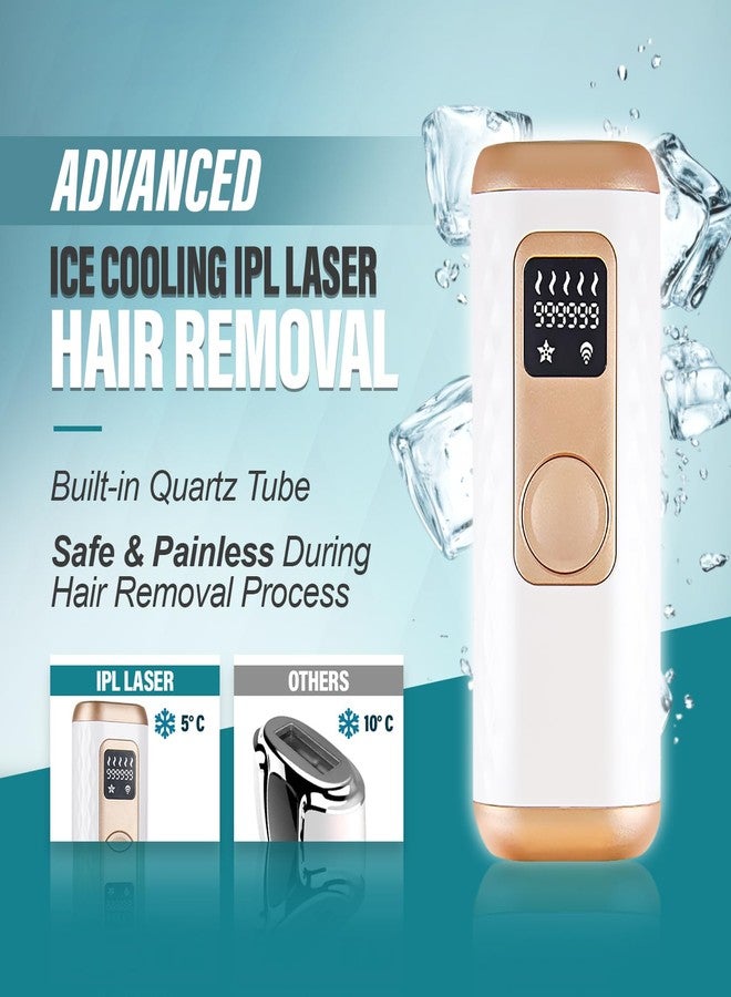 Herbishh At-Home Hair Reduction Handset with Cooling Care, Adjustable Intensity Levels, Dual Modes Auto & Manual, Quartz Tube Light-Based Personal Grooming Tool for Face & Body, White - Image 2