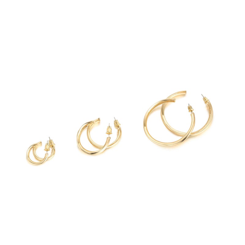 PAVOI 14K Yellow Gold Hoop Earrings - 2mm Thick 20mm Infinity Gold Hoops - Gold Plated Loop Earrings - Lightweight Hoop Earrings Set - Image 3