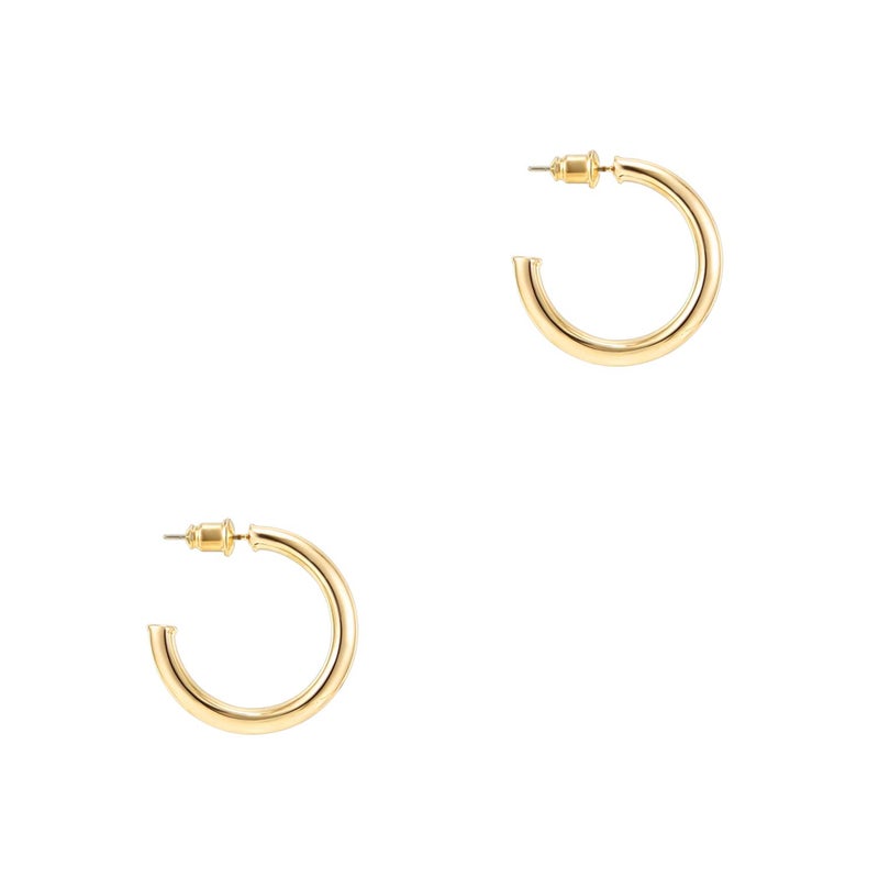 PAVOI 14K Yellow Gold Hoop Earrings - 2mm Thick 20mm Infinity Gold Hoops - Gold Plated Loop Earrings - Lightweight Hoop Earrings Set - Image 1