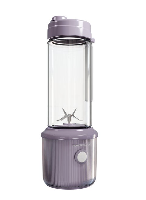 Press & Refresh Portable Blender 450mL / Rechargeable Juicer 2500mAh Battery / Sharp Steel Blades / Portable Blender and Mixer / Shaker / Smoothie Maker - Lavender