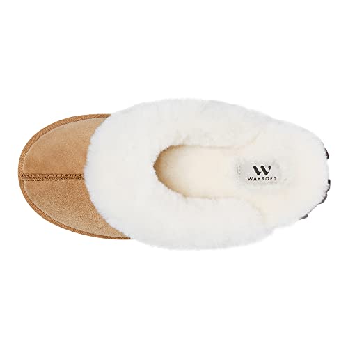 WaySoft Australian Sheepskin Women’s Slippers, 100% Shearling Wool, Hard Sole, Warm Fuzzy Indoor Outdoor - Image 2
