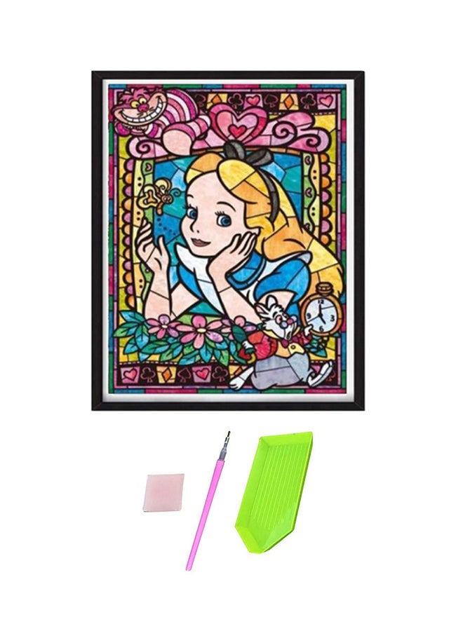 NIBEMINENT Premium Full Drill DIY Diamond Painting Kit Yellow/Pink/Green - Image 1