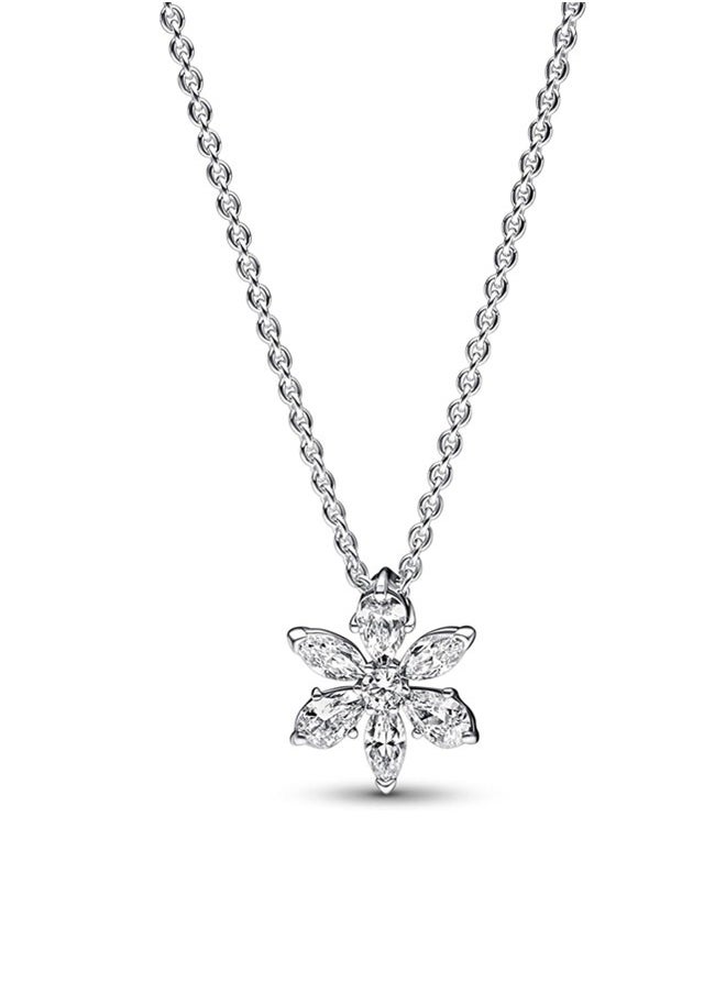 PANDORA - Pandora Timeless Cubic Zirconia Women's 925 Silver Sparkling Herbarium Cluster Pendant Necklace for Women 392387C01-45 - Image 1