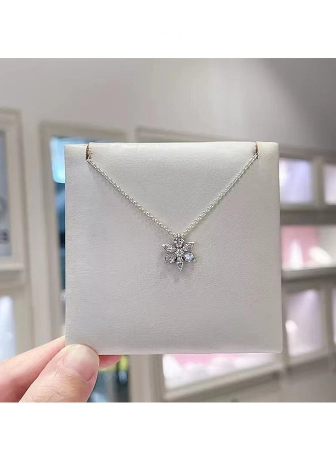 PANDORA - Pandora Timeless Cubic Zirconia Women's 925 Silver Sparkling Herbarium Cluster Pendant Necklace for Women 392387C01-45 - Image 1