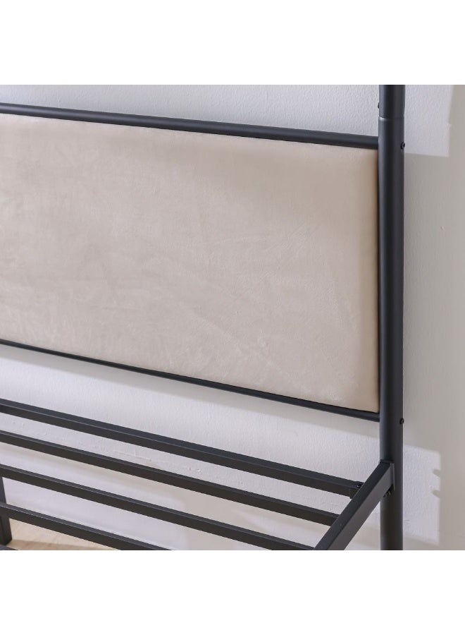 DANUBE HOME Cassie 160x200 Metal Arch Canopy Bed | Modern Design Metal Double-Black / Cream - Image 5