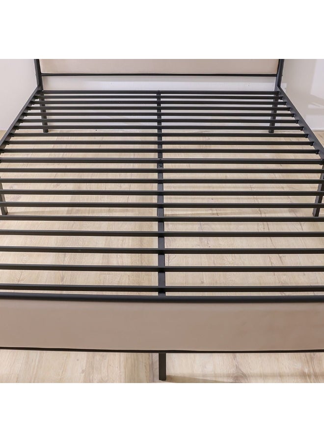 DANUBE HOME Cassie 160x200 Metal Arch Canopy Bed | Modern Design Metal Double-Black / Cream - Image 3