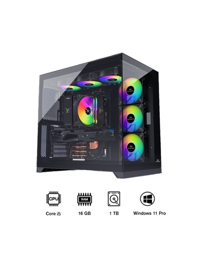 INFINIARC RTX 3050 GAMING DESKTOP PC (CUBE Case, B760 Motherboard, RTX 3050 6GB GPU, Core i5 CPU, 16GB DDR4 RAM, 1TB SSD M.2, Digital ARGB Air Cooler, 750W Gold PSU, Windows Pro), Black black - Image 2
