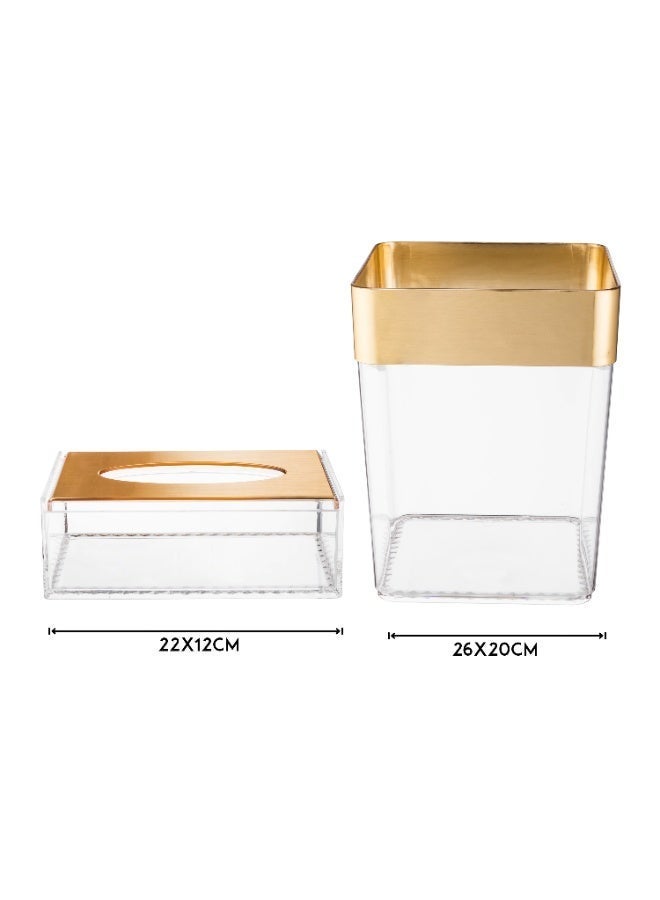 دانيا 🧺✨ طقم سلة ومناديل أكريليك بلمسة ذهبية – أناقة الضيافة في كل تفصيلة - Image 3