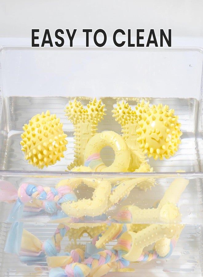 NYEONHRT Puppy Toys, Puppy Teething Toys, 9 Pack Soft Durable Rubber Interactive Pink Puppy Chew Toys for Teething to Soothe Gums and Keep Busy, Cute Puppy Essentials (Yellow) - Image 5