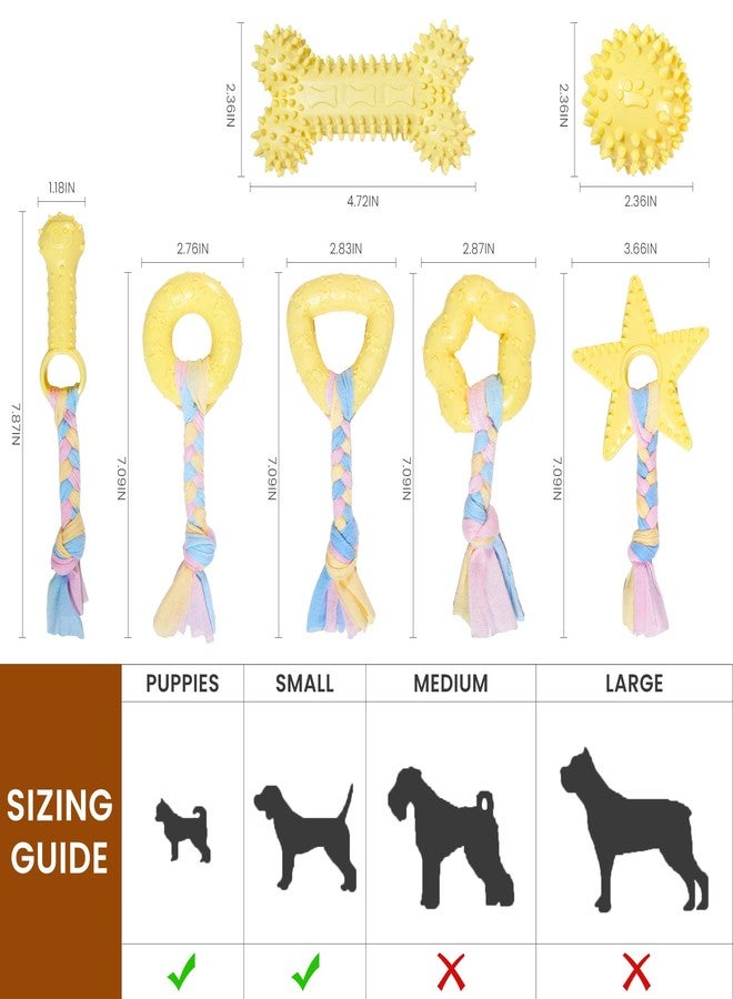 NYEONHRT Puppy Toys, Puppy Teething Toys, 9 Pack Soft Durable Rubber Interactive Pink Puppy Chew Toys for Teething to Soothe Gums and Keep Busy, Cute Puppy Essentials (Yellow) - Image 3