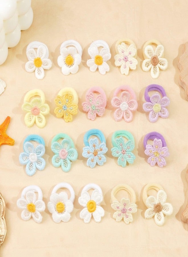 JOYOYO 30PCS 1.25 Inch Baby Girls Hair Ties with Flower,Soft Elastics Ponytail Holders Hair Accessories for Infants Toddlers Baby Girls - Image 5