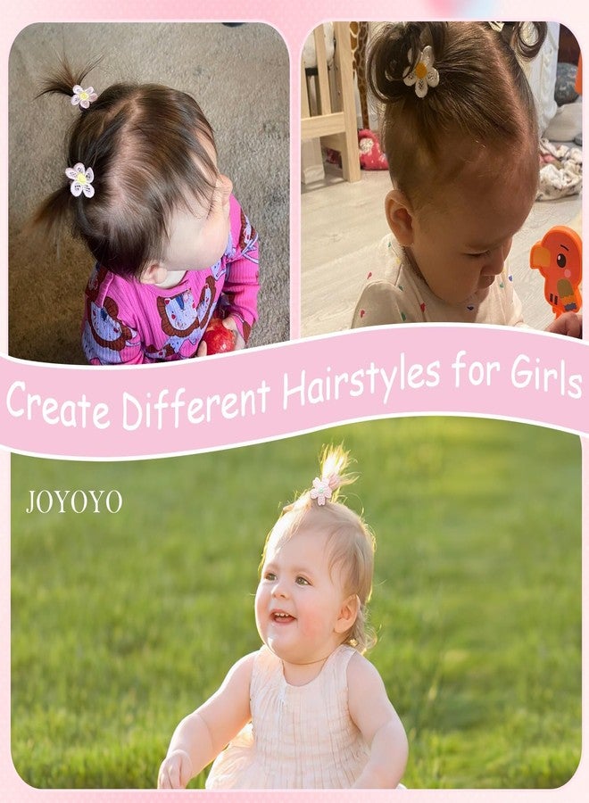 JOYOYO 30PCS 1.25 Inch Baby Girls Hair Ties with Flower,Soft Elastics Ponytail Holders Hair Accessories for Infants Toddlers Baby Girls - Image 4