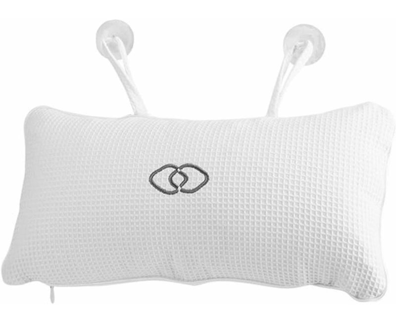 White Non-Slip Bath Pillow with Suction Cups - Image 1