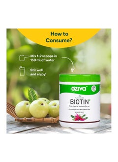 OZiva OZiva Plant Based Biotin for Hair Growth| Biotin Powder for Increased Hair Density, Shinier Hair, Healthier Skin & Nails (With Silica, Sesbania Agati), Certified Clean & Vegan, 125g (Classic)  - Image 2