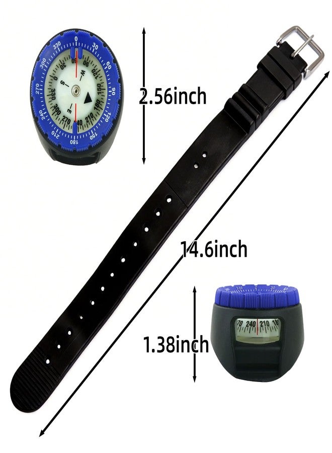sipantee Scuba Compass Outdoor Waterproof Wrist Compass with Case for Outdoor Sports Diving Sailing Hiking Survival Emergency Scuba Diving Compasses 5ATM Dive with TPU Watchband (Blue) - Image 5