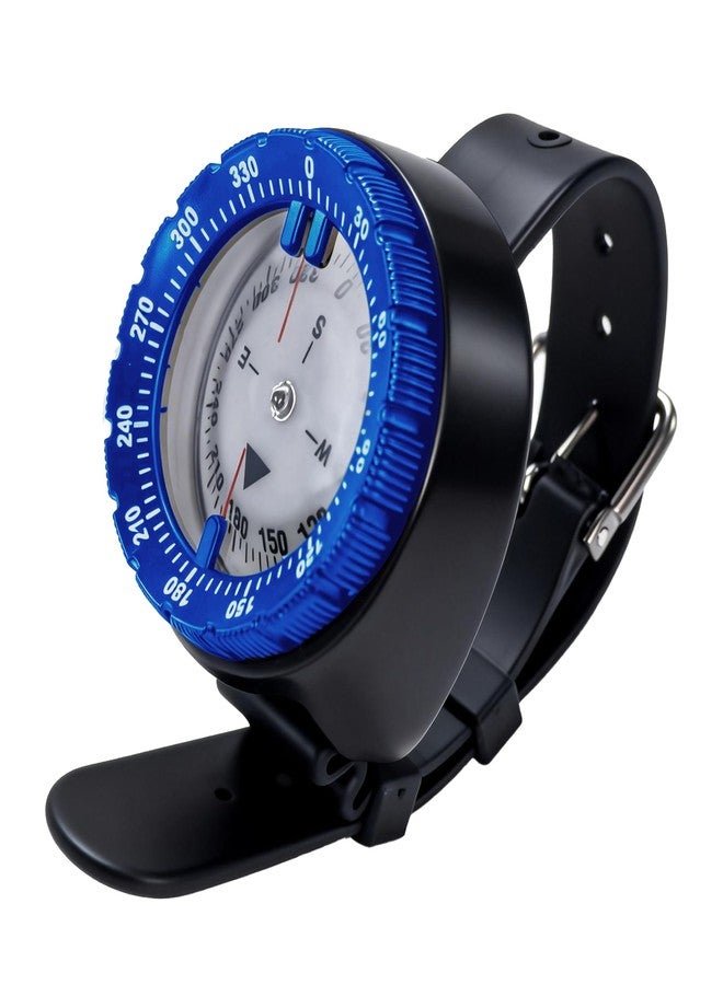 sipantee Scuba Compass Outdoor Waterproof Wrist Compass with Case for Outdoor Sports Diving Sailing Hiking Survival Emergency Scuba Diving Compasses 5ATM Dive with TPU Watchband (Blue) - Image 2