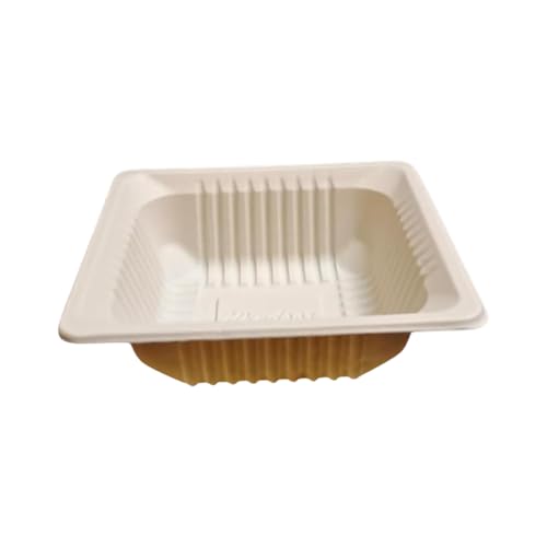 BonKaso ﻿BonKaso 150ml Cornstarch Square Bowls – Pack of 50 | Biodegradable & Compostable Disposable Bowls | Eco-Friendly Tableware for Snacks, Sweets, Dips & Parties - Image 1