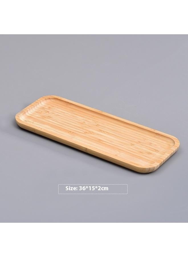 Wooden Rectangle Serving Trays Brown 36*15*2cm-Bamboo Vanity Tray, Bathroom Counter Tray, Toilet Tank Top Decor Display - Image 4