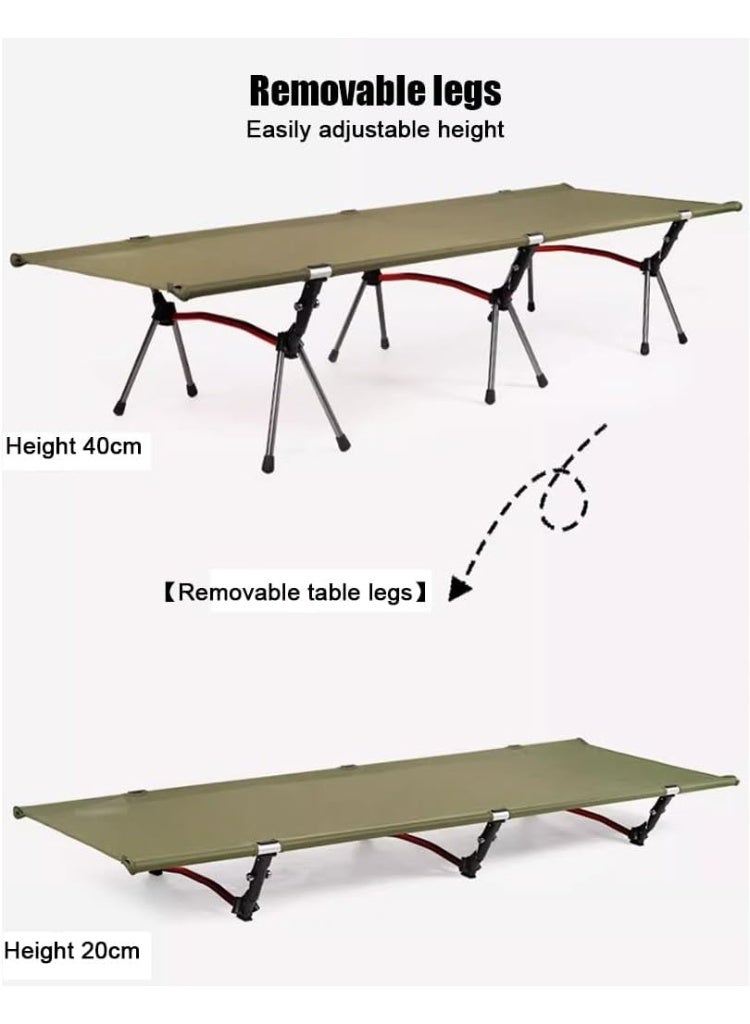 BlueFire Lightweight Camping Cot for Adults with Leg Extenders, 330 lbs Capacity, 420D Oxford Fabric & 7075 Aluminum, Portable Foldable Bed for Camping, Hiking, Office Nap - Image 5
