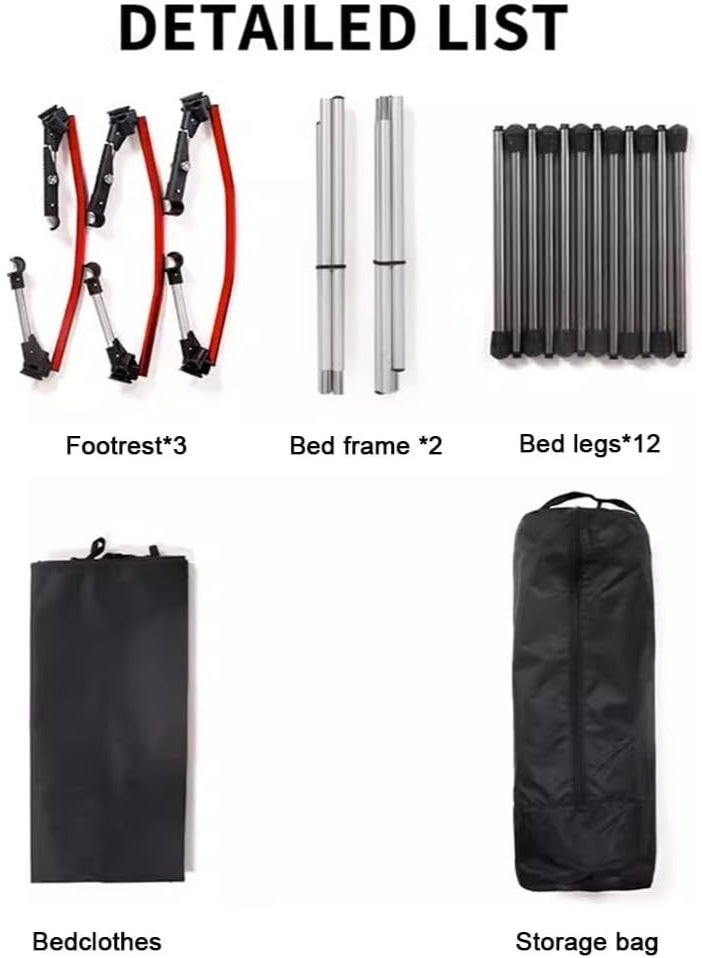 BlueFire Lightweight Camping Cot for Adults with Leg Extenders, 330 lbs Capacity, 420D Oxford Fabric & 7075 Aluminum, Portable Foldable Bed for Camping, Hiking, Office Nap - Image 3