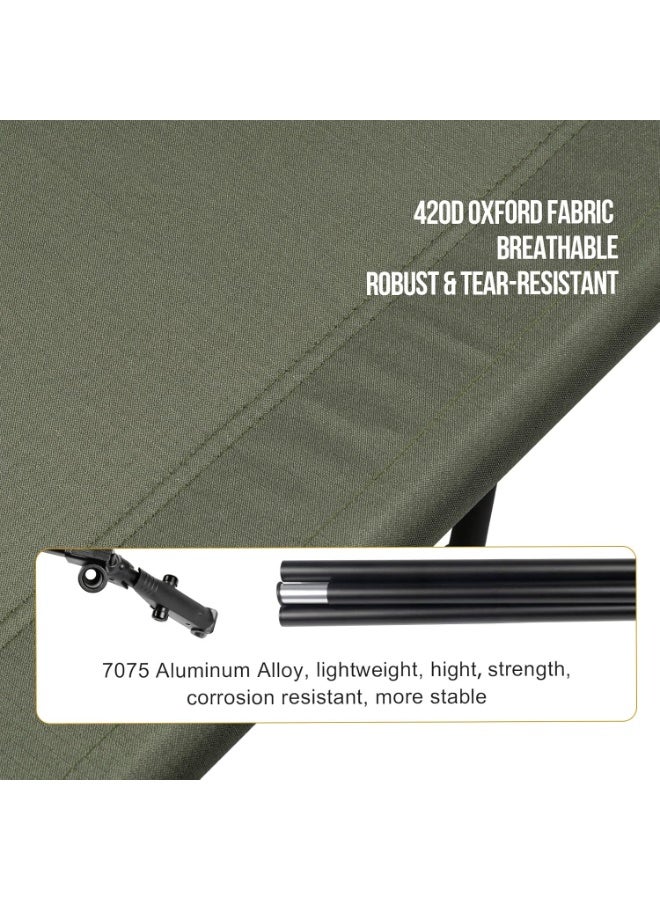 BlueFire Lightweight Camping Cot for Adults with Leg Extenders, 330 lbs Capacity, 420D Oxford Fabric & 7075 Aluminum, Portable Foldable Bed for Camping, Hiking, Office Nap - Image 2