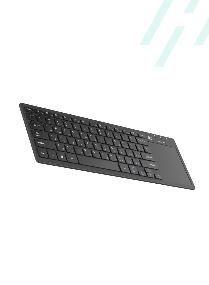 HEATZ Ultra Slim Design All In One Wireless Media Touchpad Keyboard Black - Image 2
