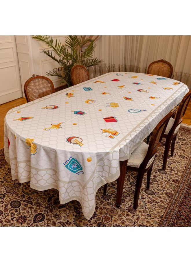 قماش.كوم مفرش رمضان- قماش مطبوع- سفرة 8 كراسىM014  - Image 1