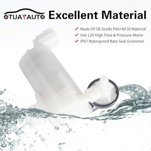 OTUAYAUTO Windshield Washer Pump - Replacement for Nissan Murano Quest Rogue, Infiniti EX35 EX37 FX35 FX37 FX50 QX50 QX56 - Factory OE Style with Grommet, OEM: 28920-CA000 - Image 5
